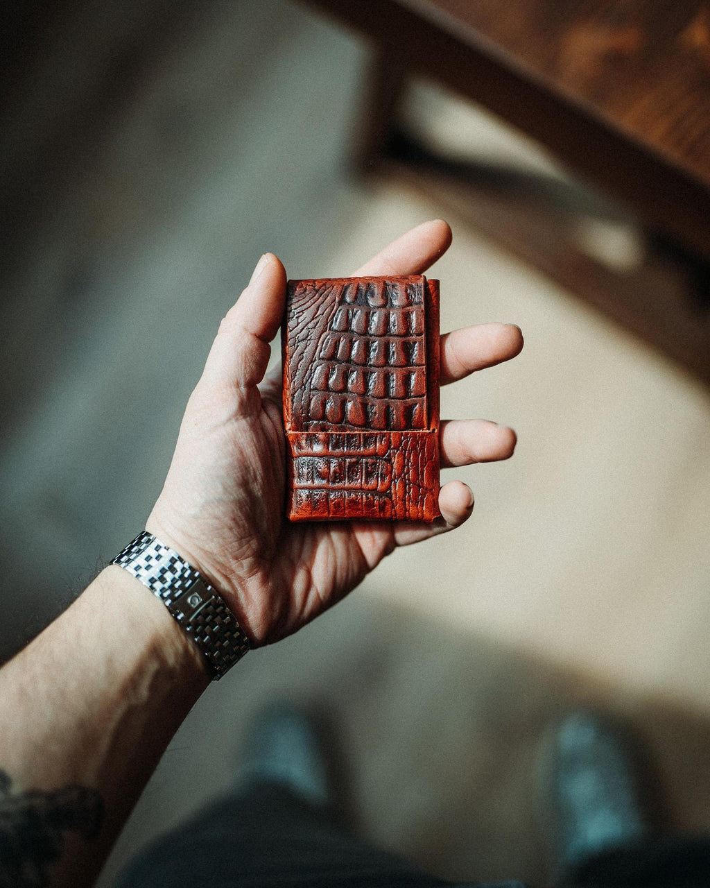 Full Grain Crocodile Leather, World's Most Minimalist Wallet Special Edition