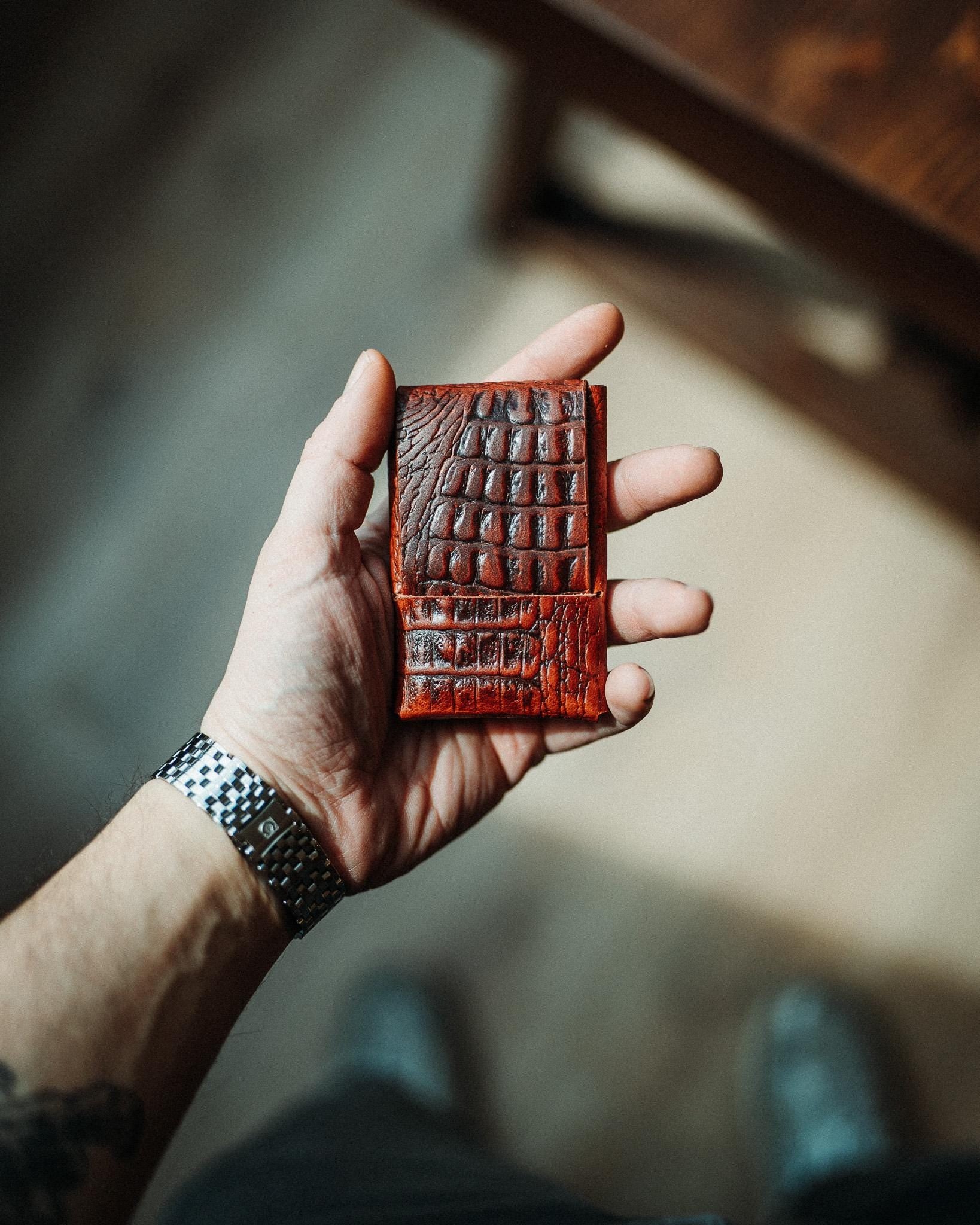 Full Grain Crocodile Leather, World's Most Minimalist Wallet Special Edition
