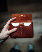 Full Grain Pueblo Leather Passport Wallet, Secure Travel Card Organizer