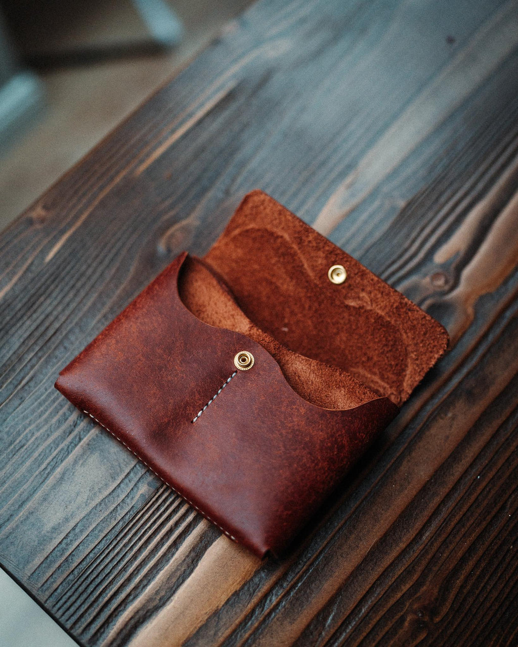 Full Grain Pueblo Leather Passport Wallet, Secure Travel Card Organizer