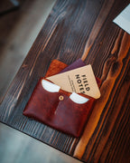 Full Grain Pueblo Leather Passport Wallet, Secure Travel Card Organizer