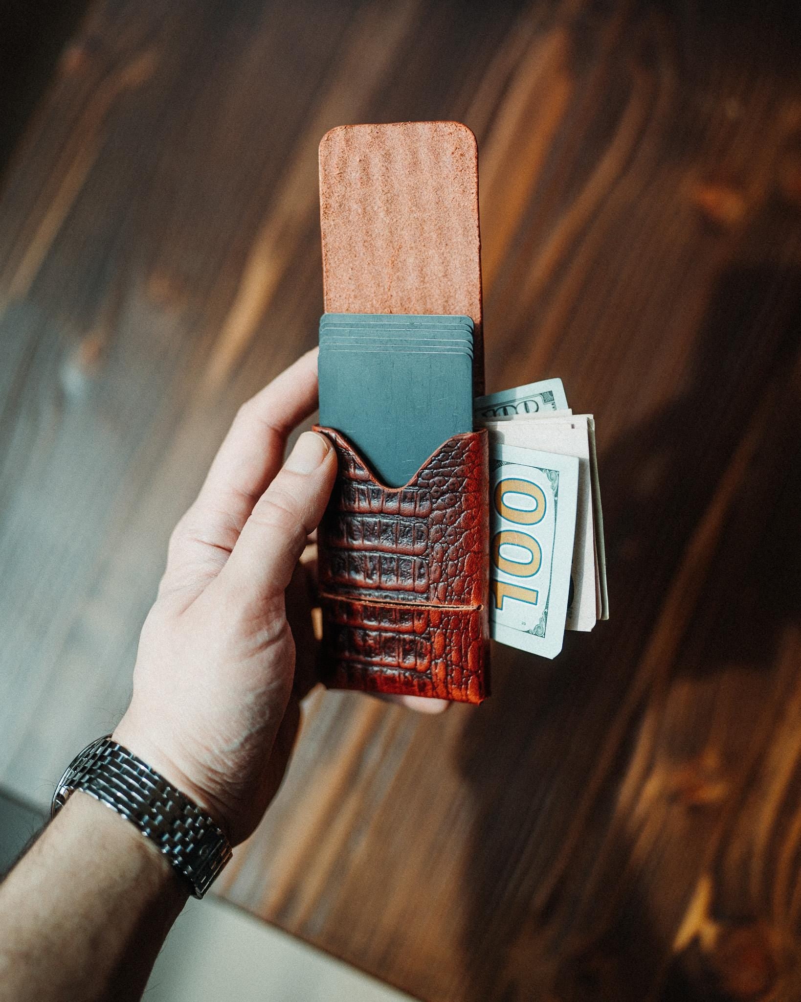 Full Grain Crocodile Leather, World's Most Minimalist Wallet Special Edition