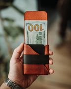 Custom Color Leather Wallet, Stitchless Handmade Minimalist Card Holder, Full Grain Two Tone Gift