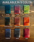 Custom Color Leather Wallet, Stitchless Handmade Minimalist Card Holder, Full Grain Two Tone Gift