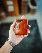 Handmade Glossy Full Grain Leather Wallet, Luxurious Minimalist Card Holder, Custom Color Stitchless Gift