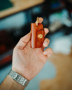 Leather Key Organizer, Handmade Full Grain Keychain, Brass Snap