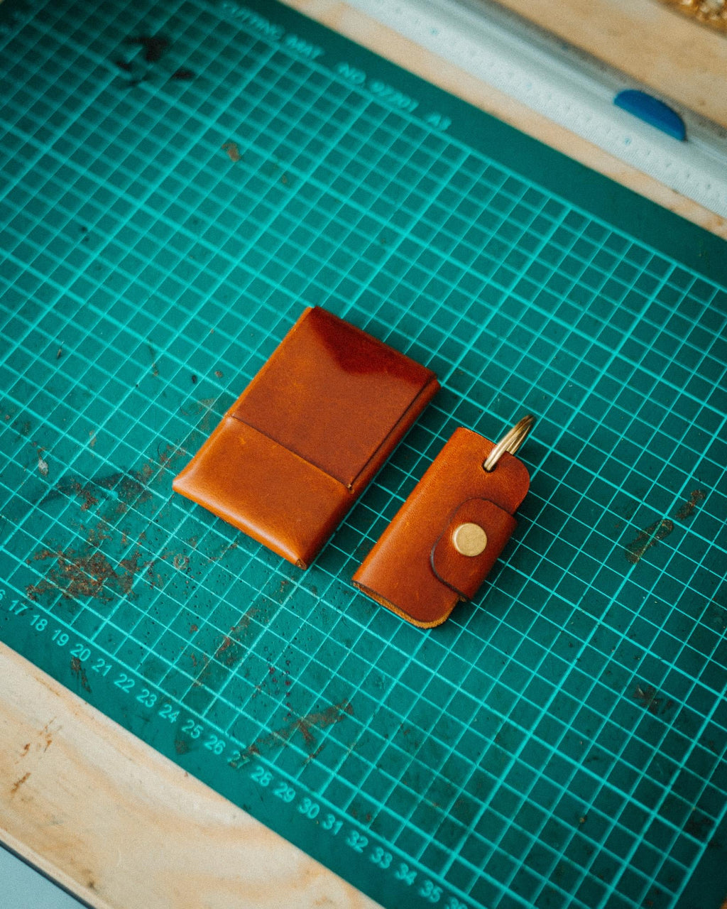 Leather Key Organizer, Handmade Full Grain Keychain, Brass Snap