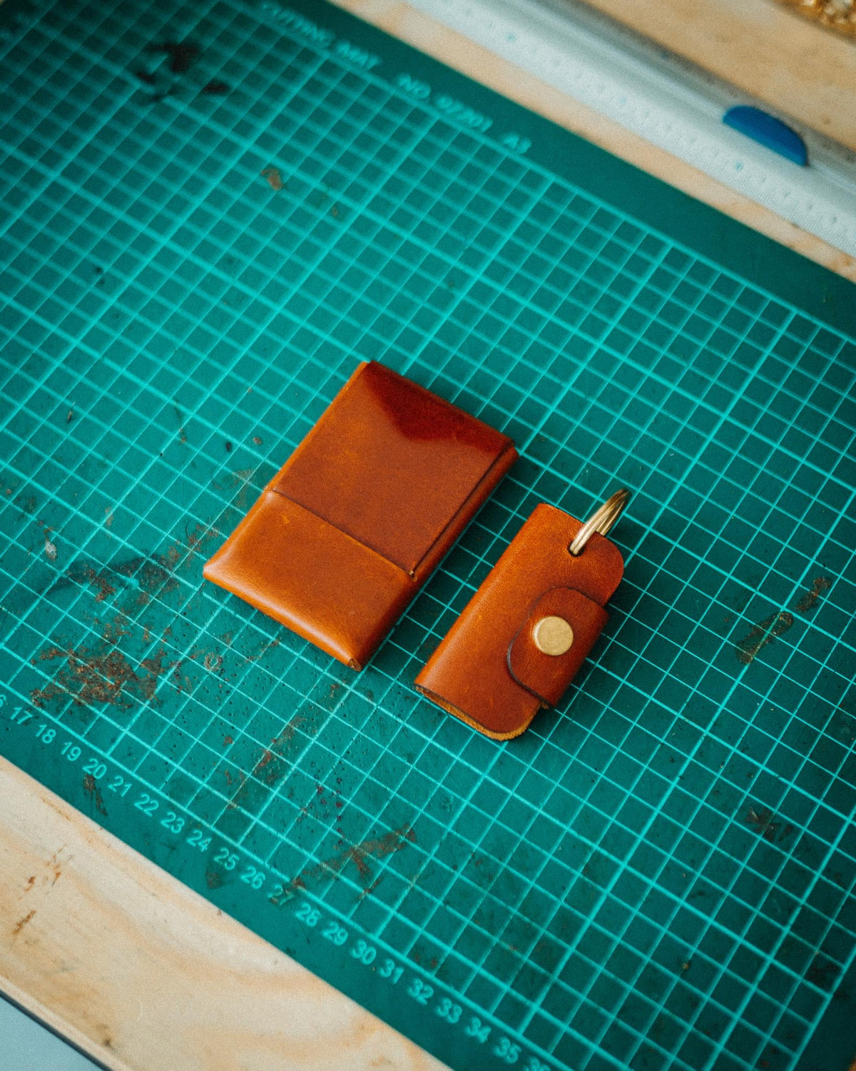 Leather Key Organizer, Handmade Full Grain Keychain, Brass Snap