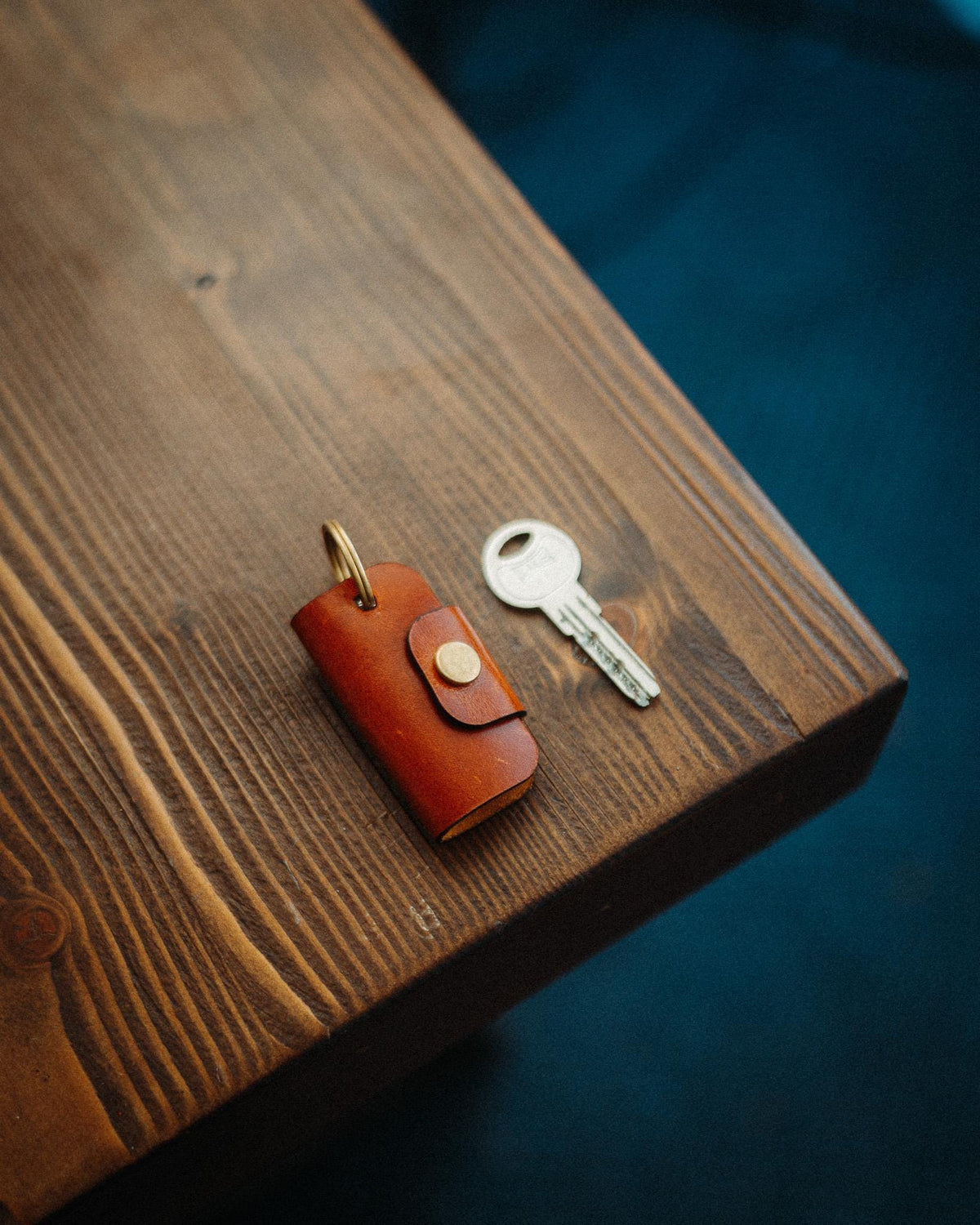 Leather Key Organizer, Handmade Full Grain Keychain, Brass Snap