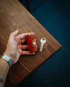 Leather Key Organizer, Handmade Full Grain Keychain, Brass Snap