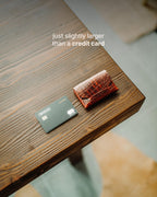 Glossy Slim Leather Card Holder – Minimalist Handmade Wallet, Compact Gift