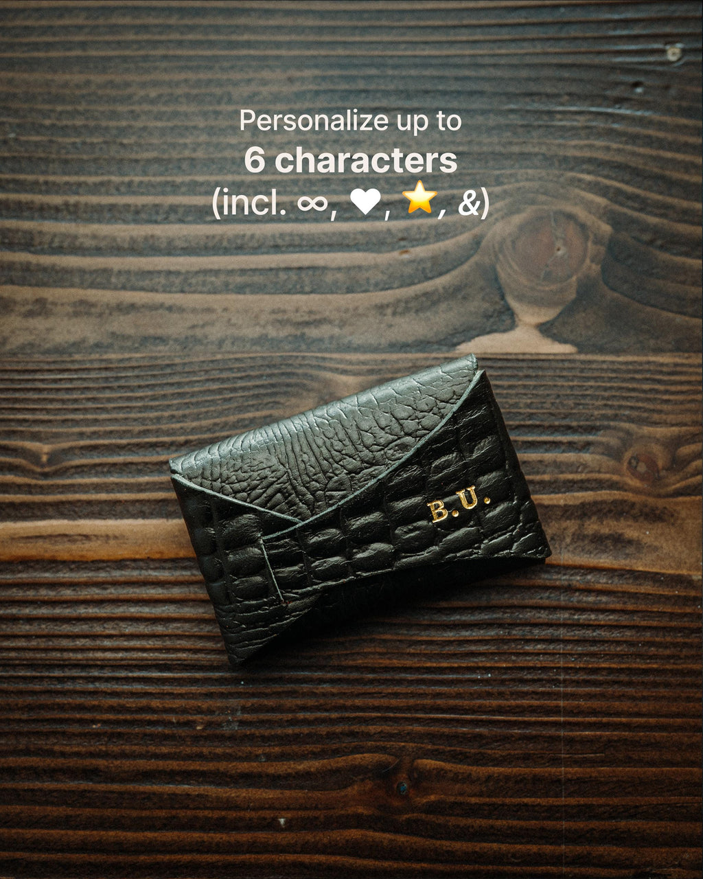 Glossy Slim Leather Card Holder – Minimalist Handmade Wallet, Compact Gift