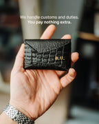 Glossy Slim Leather Card Holder – Minimalist Handmade Wallet, Compact Gift