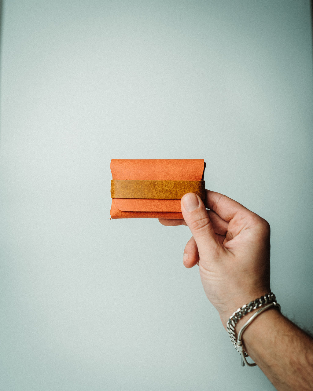Pueblo Double Color Leather Wallet – Handmade Minimalist Card Holder