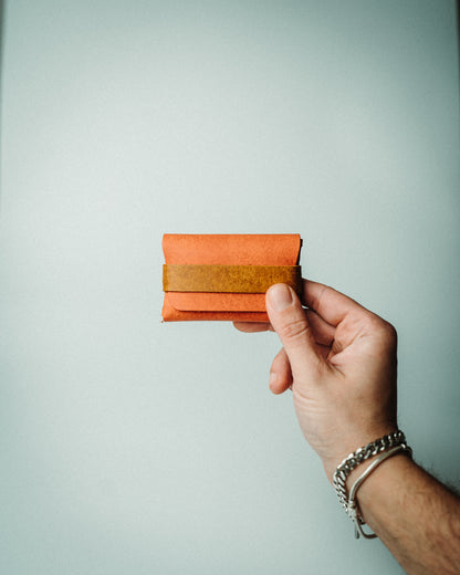 Pueblo Double Color Leather Wallet – Handmade Minimalist Card Holder
