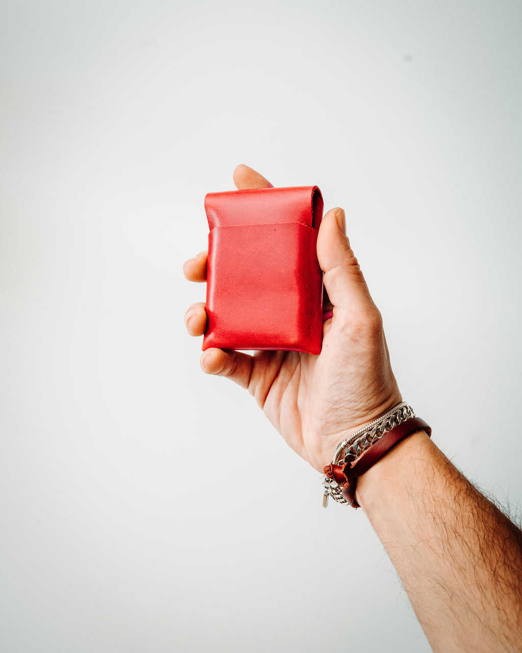 Glossy EDC Leather Wallet – Handmade Minimalist Cash & Card Holder