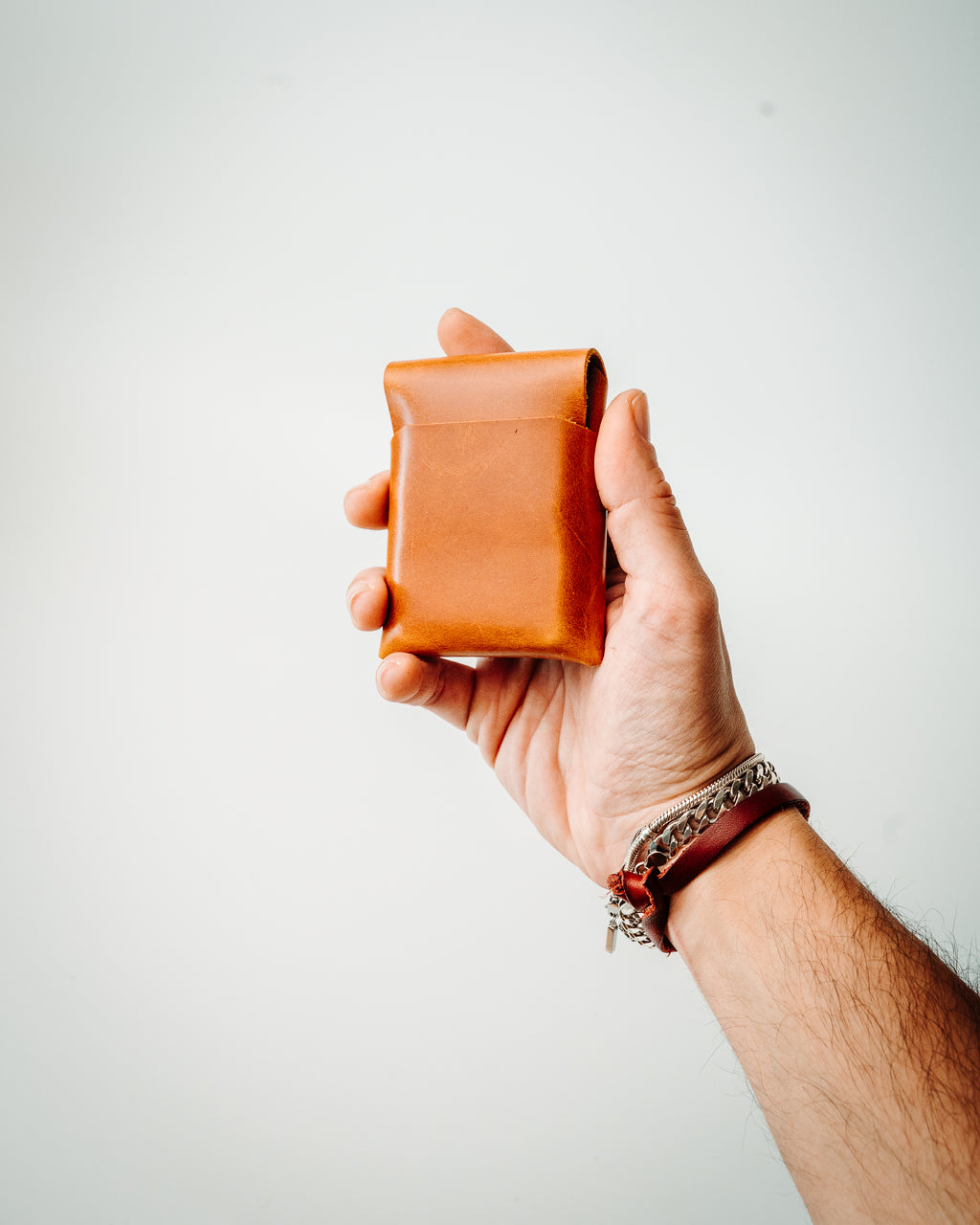 Glossy EDC Leather Wallet – Handmade Minimalist Cash & Card Holder