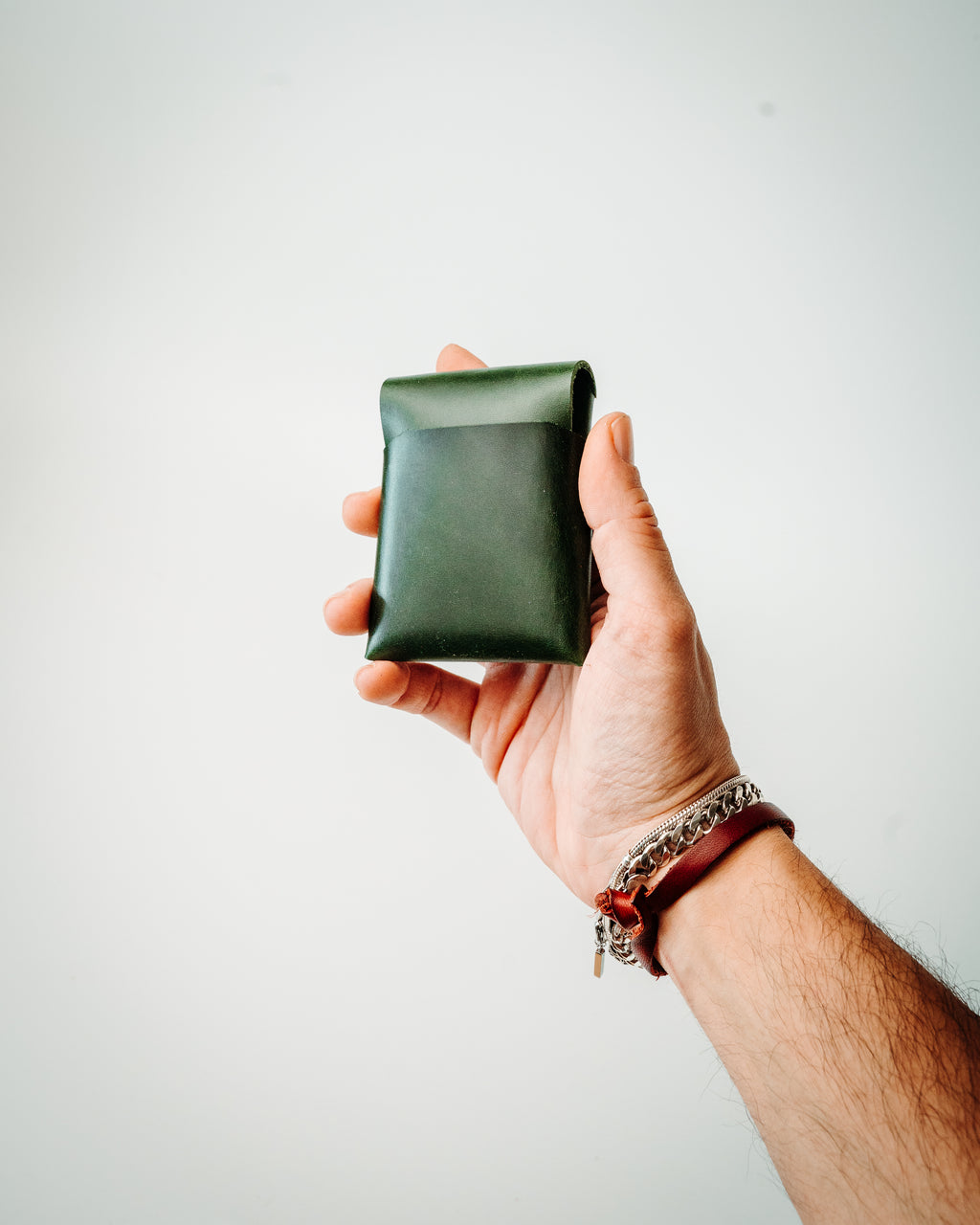 Glossy EDC Leather Wallet – Handmade Minimalist Cash & Card Holder