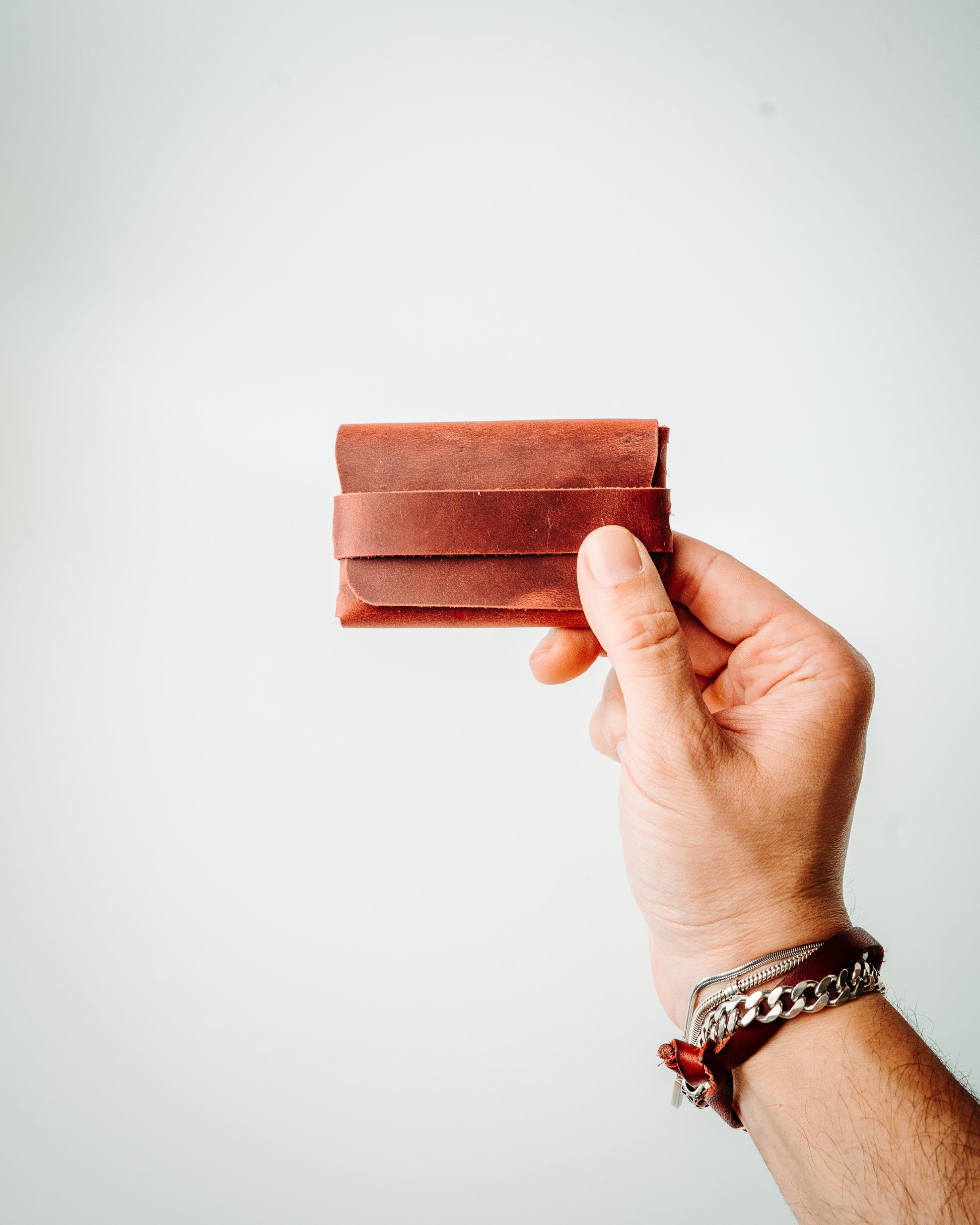 Double Color Leather Wallet – Soft Leather Edition, Handmade Minimalist Card Holder