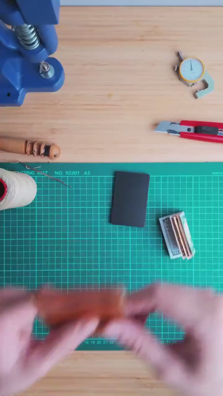 Minimalist Leather Front Pocket Wallet – Handmade Slim Card Holder, Everyday Carry