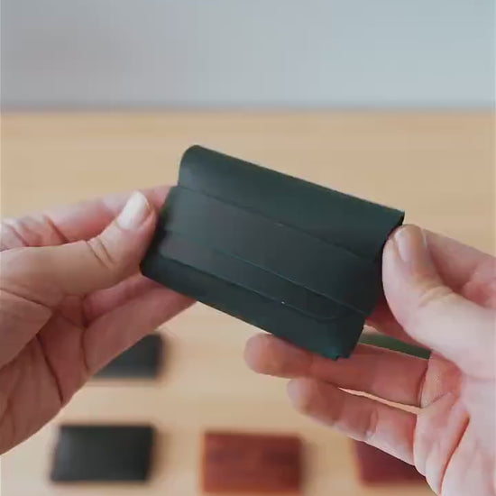 Double Color Leather Wallet – Soft Leather Edition, Handmade Minimalist Card Holder