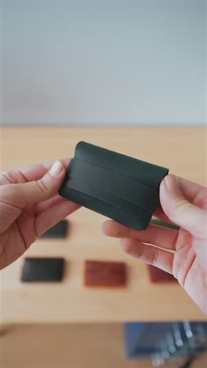 Double Color Leather Wallet – Soft Leather Edition, Handmade Minimalist Card Holder