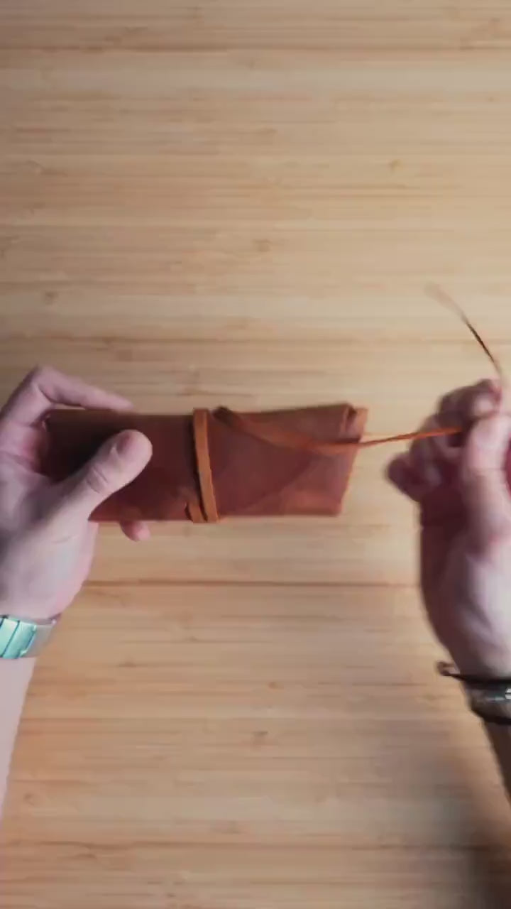 Handmade Leather Sunglasses Case – Minimal Slim Eyewear Sleeve, Travel Gift