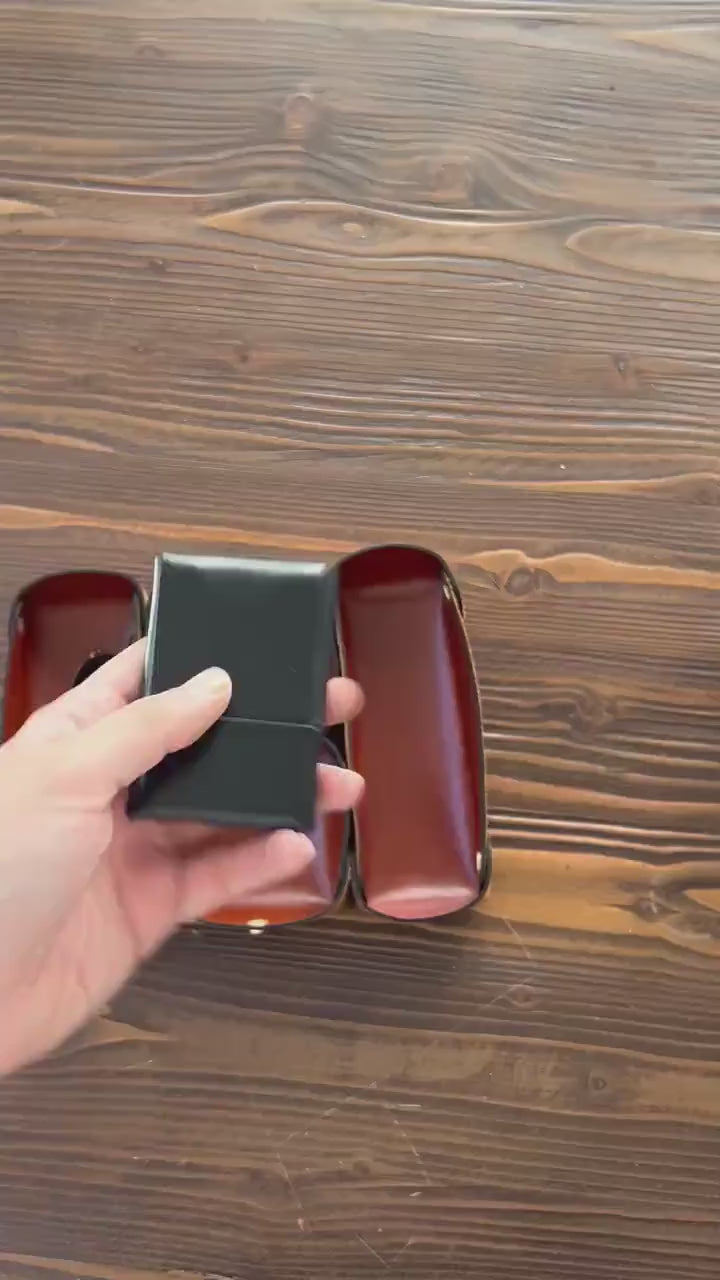 Modular Leather Valet Tray Set, Handmade Full Grain Catchall, EDC Watch Organizer