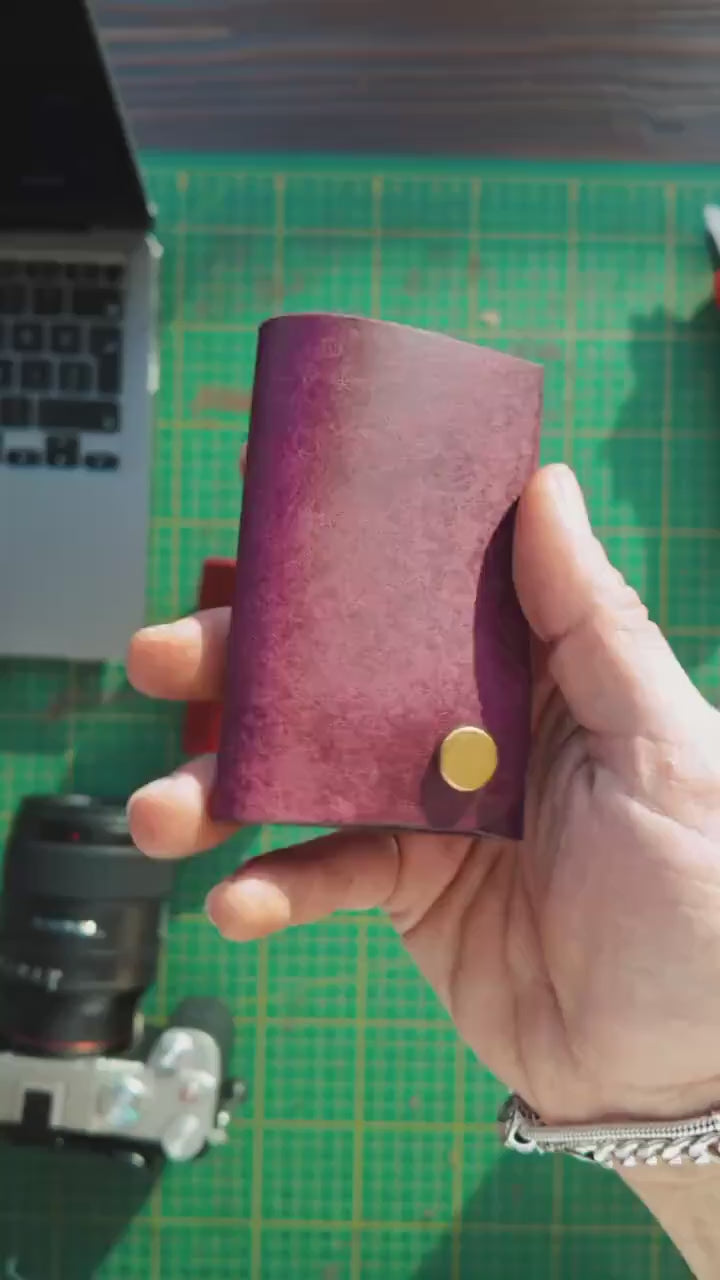 Full Grain Pueblo Leather Cash Wallet, Slim Minimalist Card Holder