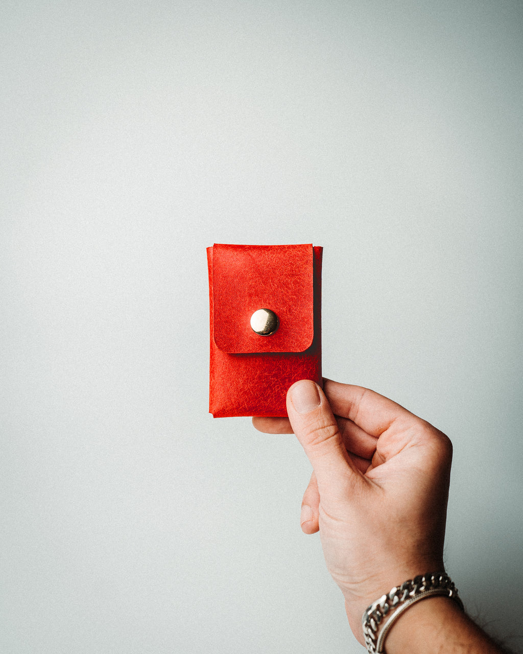 World’s Most Minimalist Wallet – Snap Pueblo Edition, Handmade Leather Card Holder
