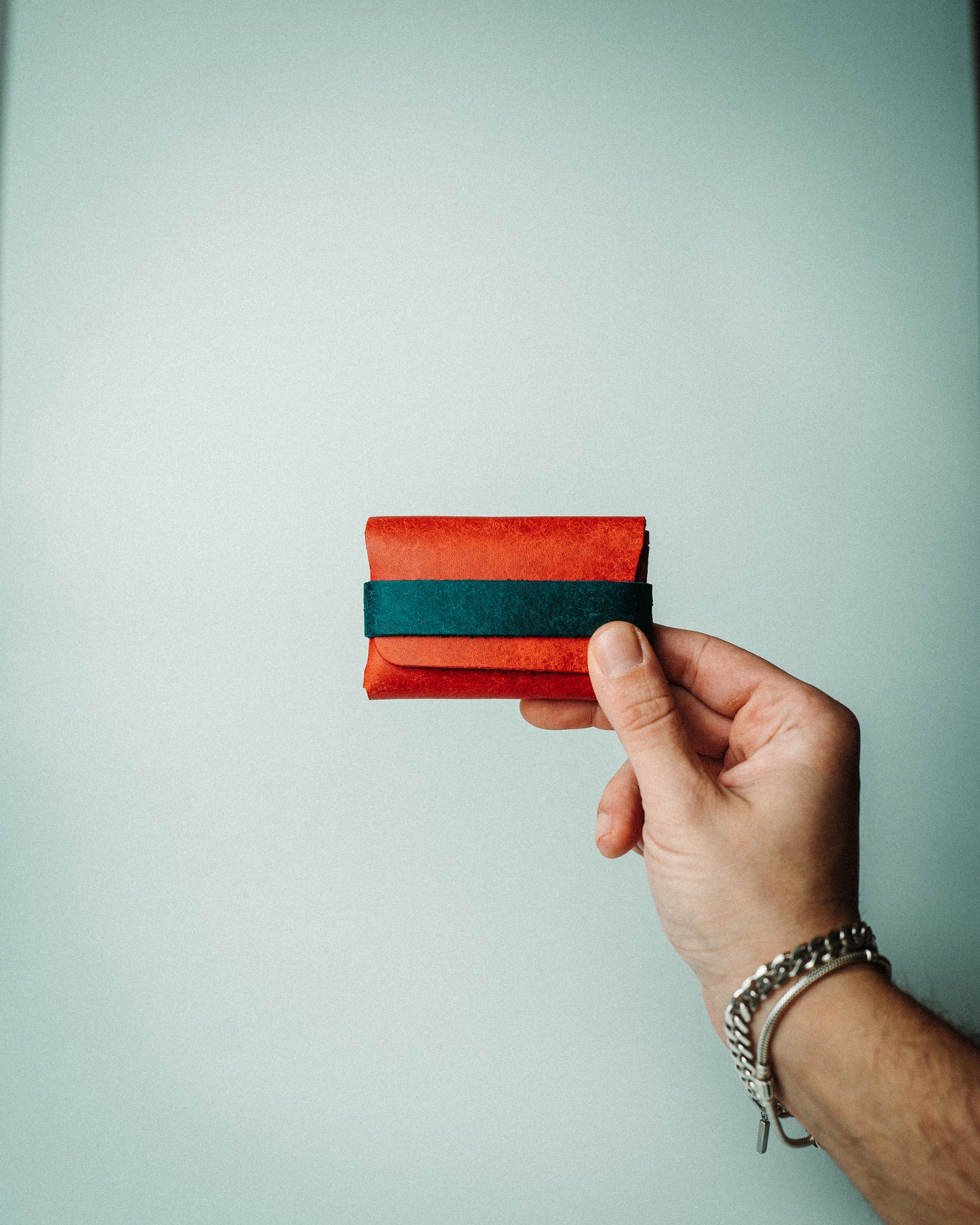 Pueblo Double Color Leather Wallet – Handmade Minimalist Card Holder