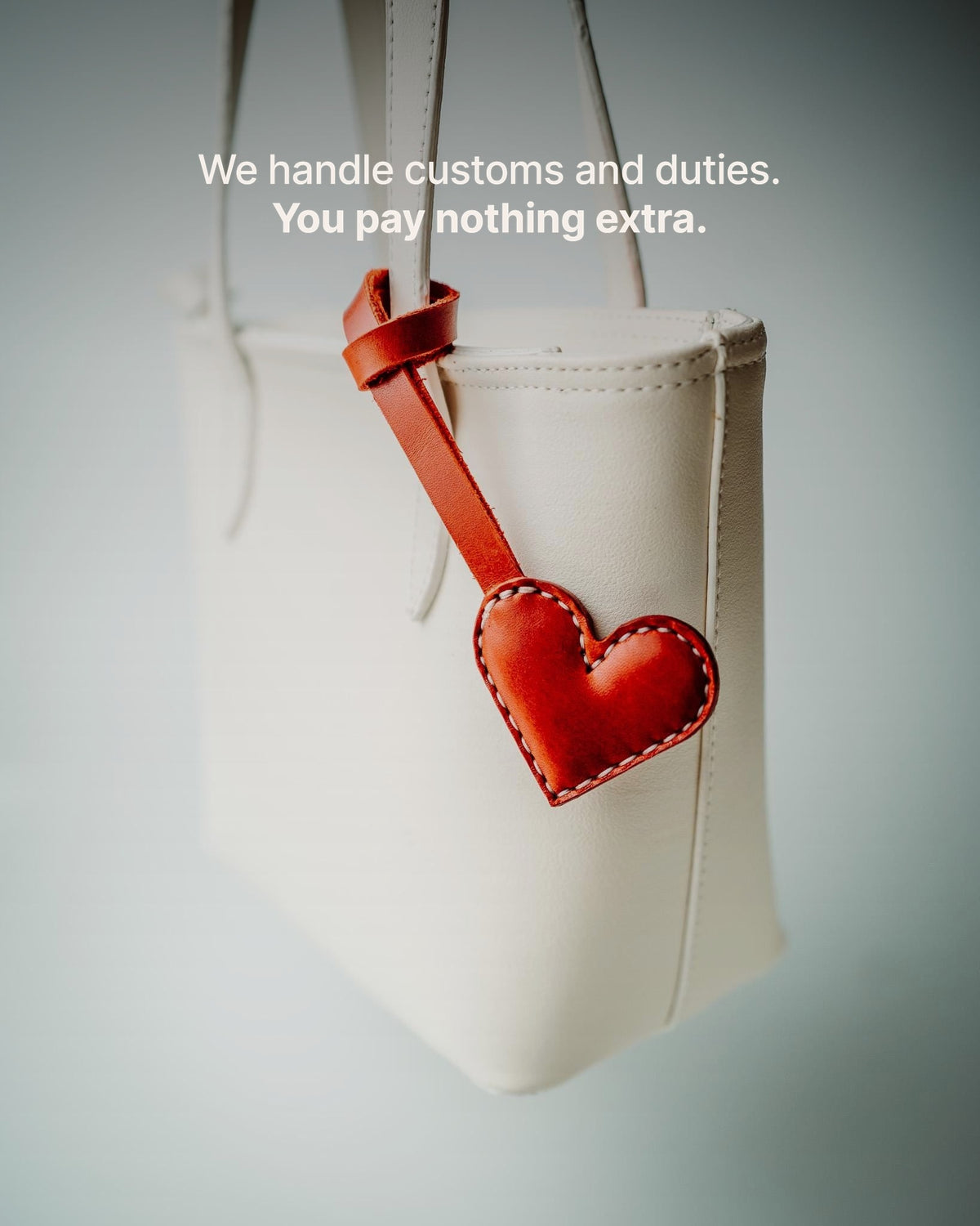 The Heart Charm - We handle customs and duties. You pay nothing extra.