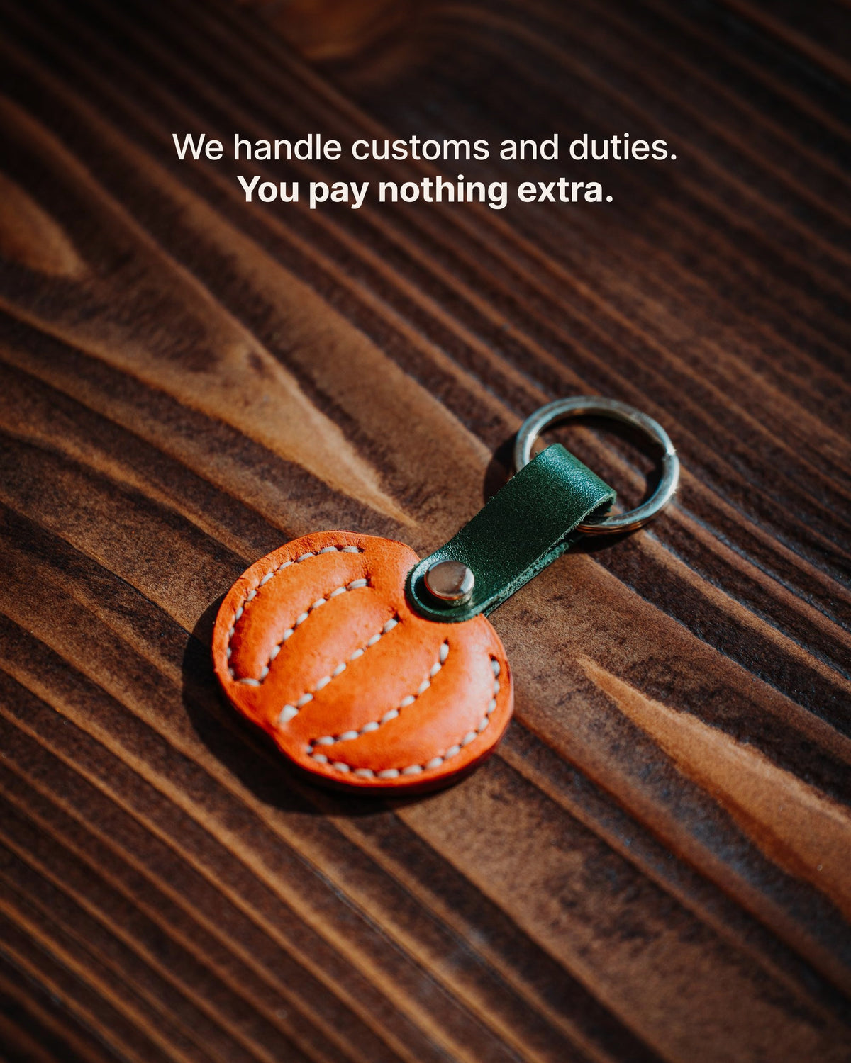 The Pumpkin Charm - We handle customs and duties. You pay nothing extra.